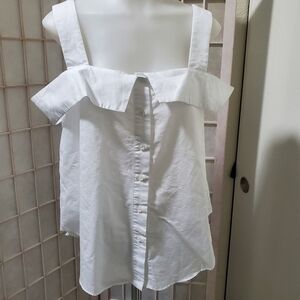 English Factory Off the Shoulder White Top